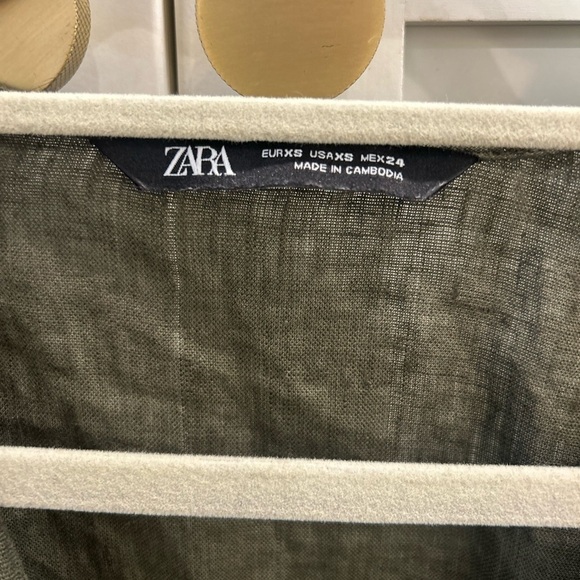 Zara Olive Green Women's Top XS - Picture 2 of 4